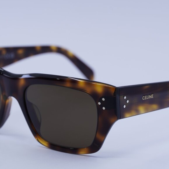 Celine CL40297U 53E Sunglasses Blonde Havana Square Frame, Brown Lenses - Picture 2 of 9